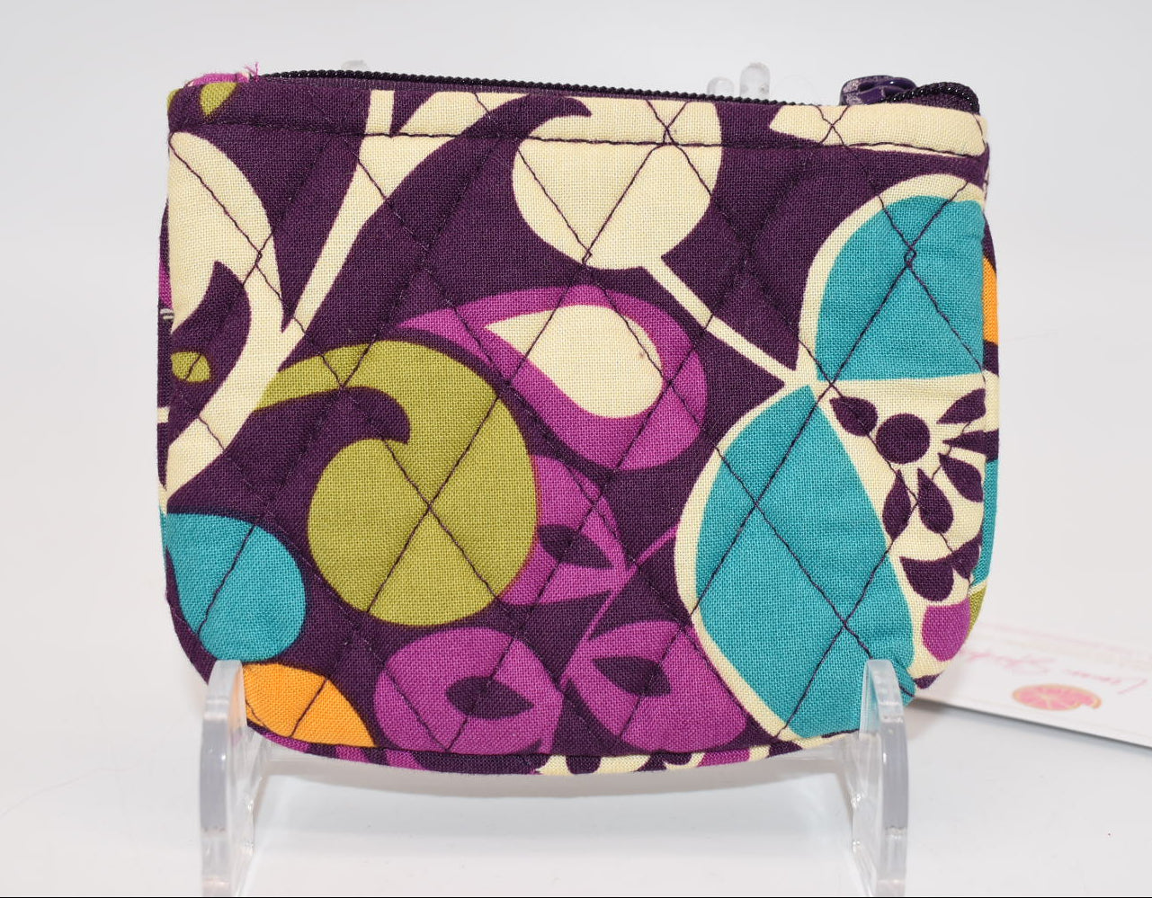 Vera Bradley Zip Coin Pouch in "Plum Crazy" Pattern