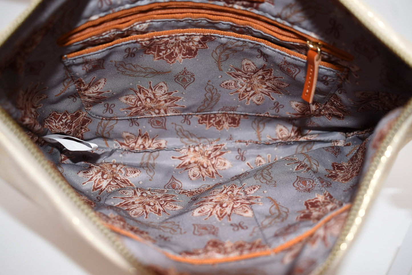 HOBO INTL Leather Convertible Crossbody Bag in Gold Leaf Shimmer