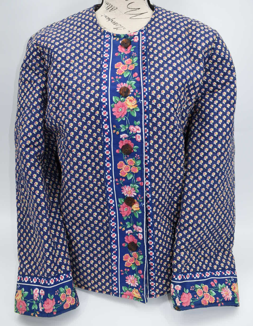 Vintage Vera Bradley Large Quilted Jacket in "Royal -1992" Pattern