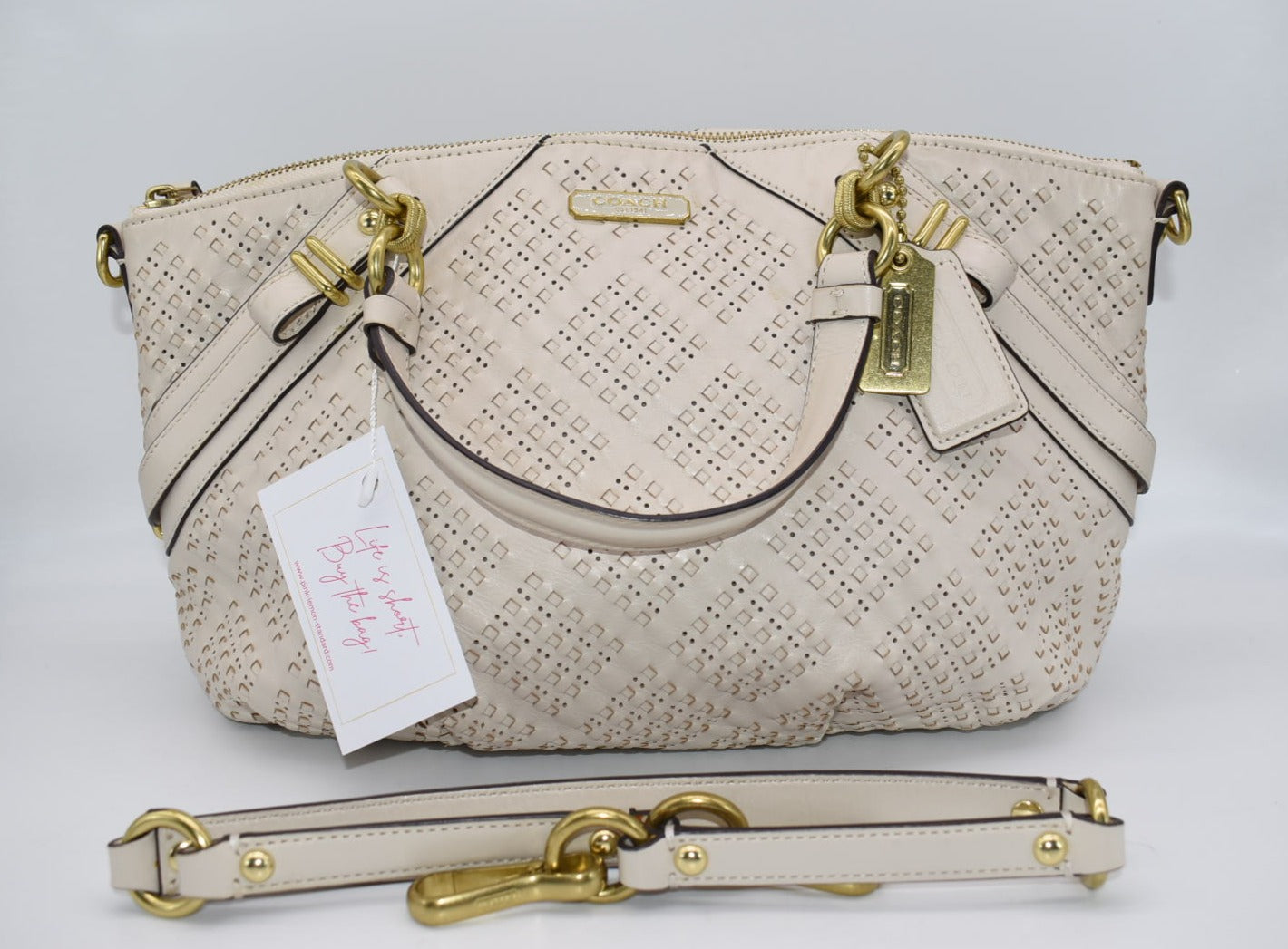 Coach Madison Sophia Satchel Bag in Woven Leather