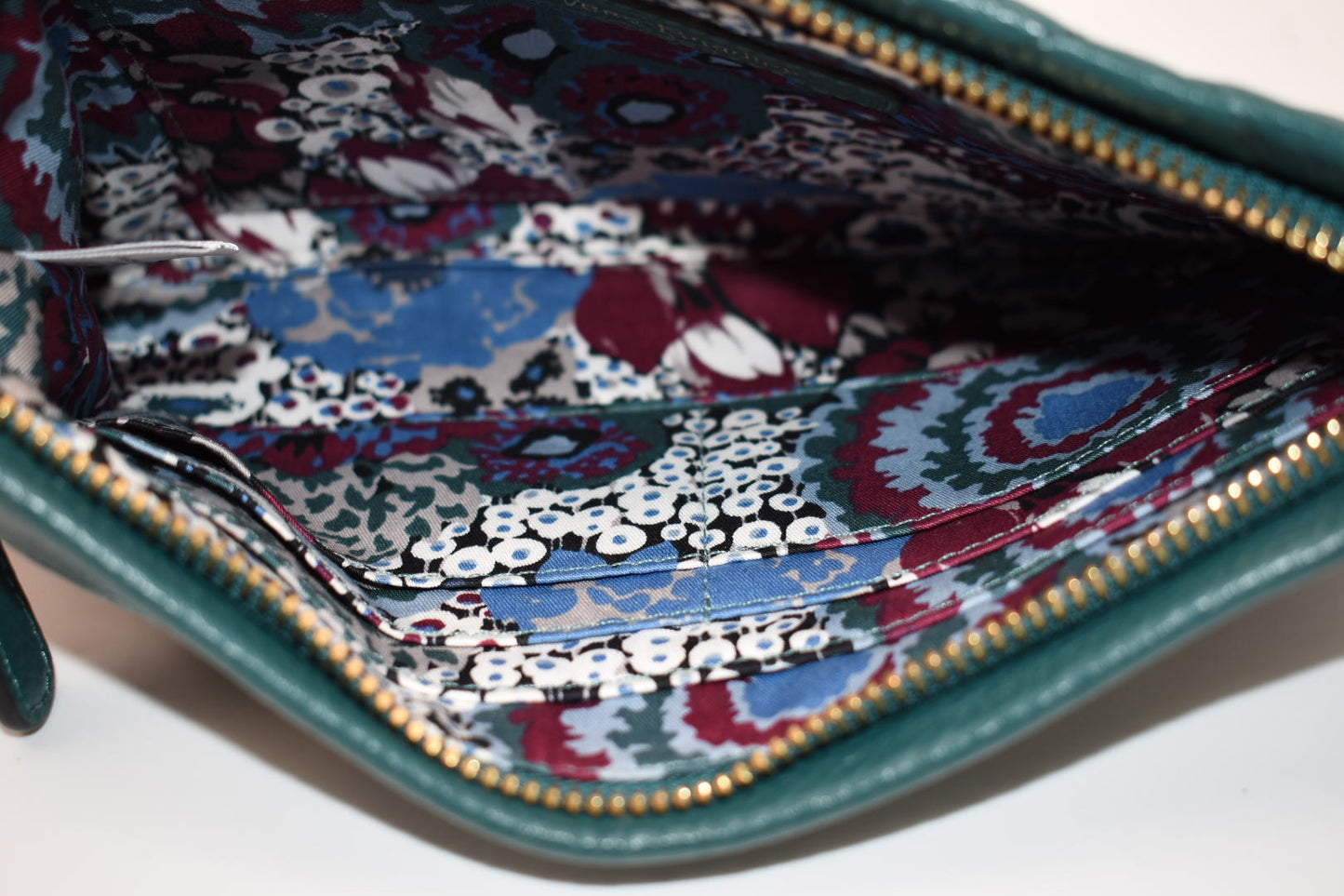 Vera Bradley Quilted Leather Mia Wristlet in Forest Green