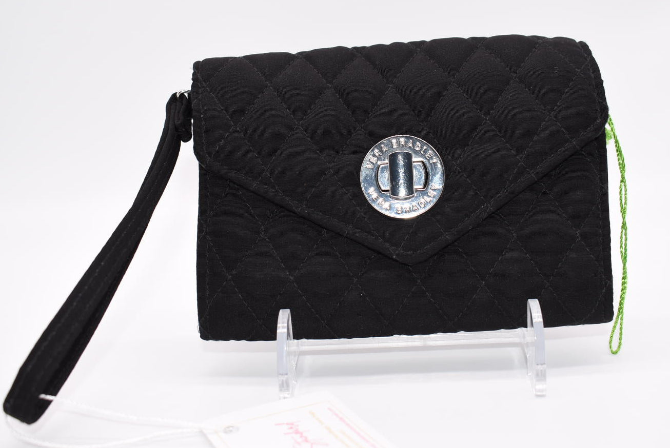 Vera Bradley "Your Turn" Smartphone Wristlet in Black Microfiber