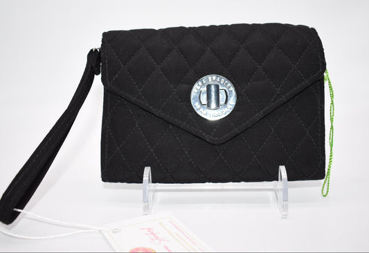 Vera Bradley "Your Turn" Smartphone Wristlet in Black Microfiber