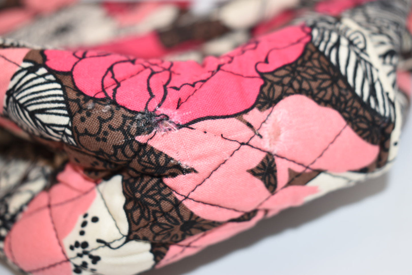 Vera Bradley Frame Satchel Bag in "Mocha Rouge" Pattern