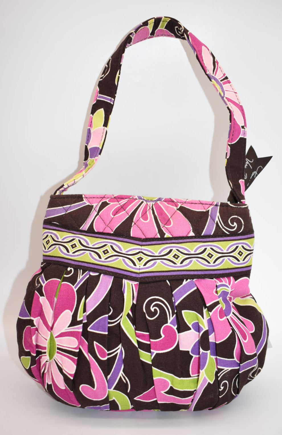 Vera Bradley Hannah Small Pleated Bag in "Purple Punch" Pattern