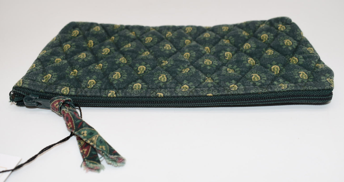 Vera Bradley Brush & Pencil Case in "Classic Green-1998" Pattern