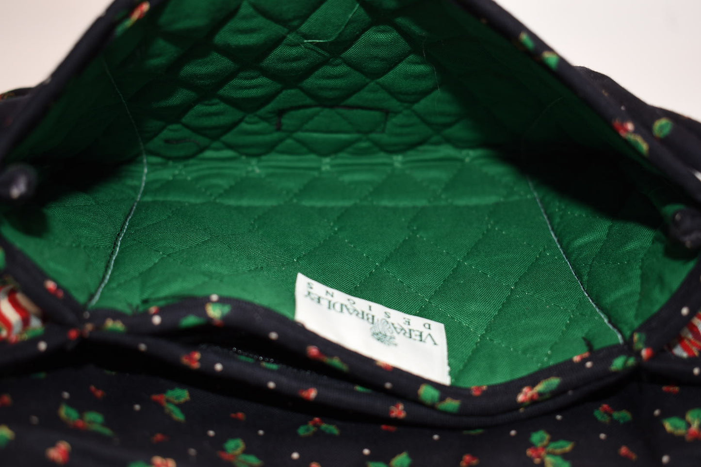 Vintage Vera Bradley Elite Crossbody Bag in "Holly & Ribbons" Pattern