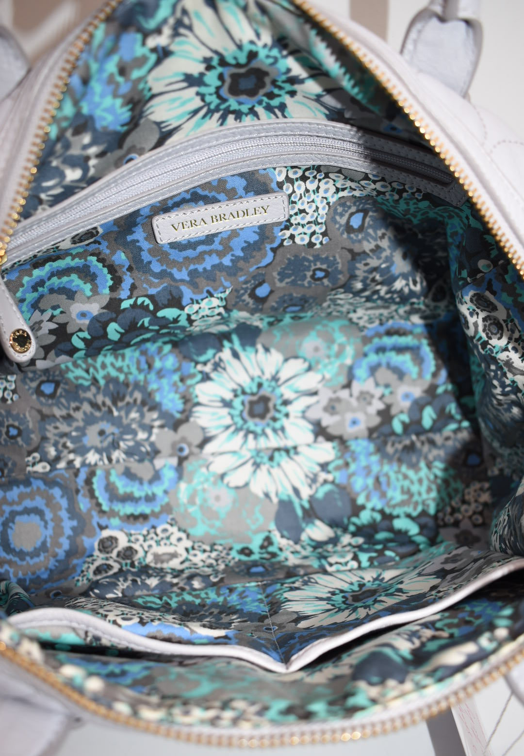 Vera Bradley Quilted Leather Marlo Satchel Bag in Ice Blue