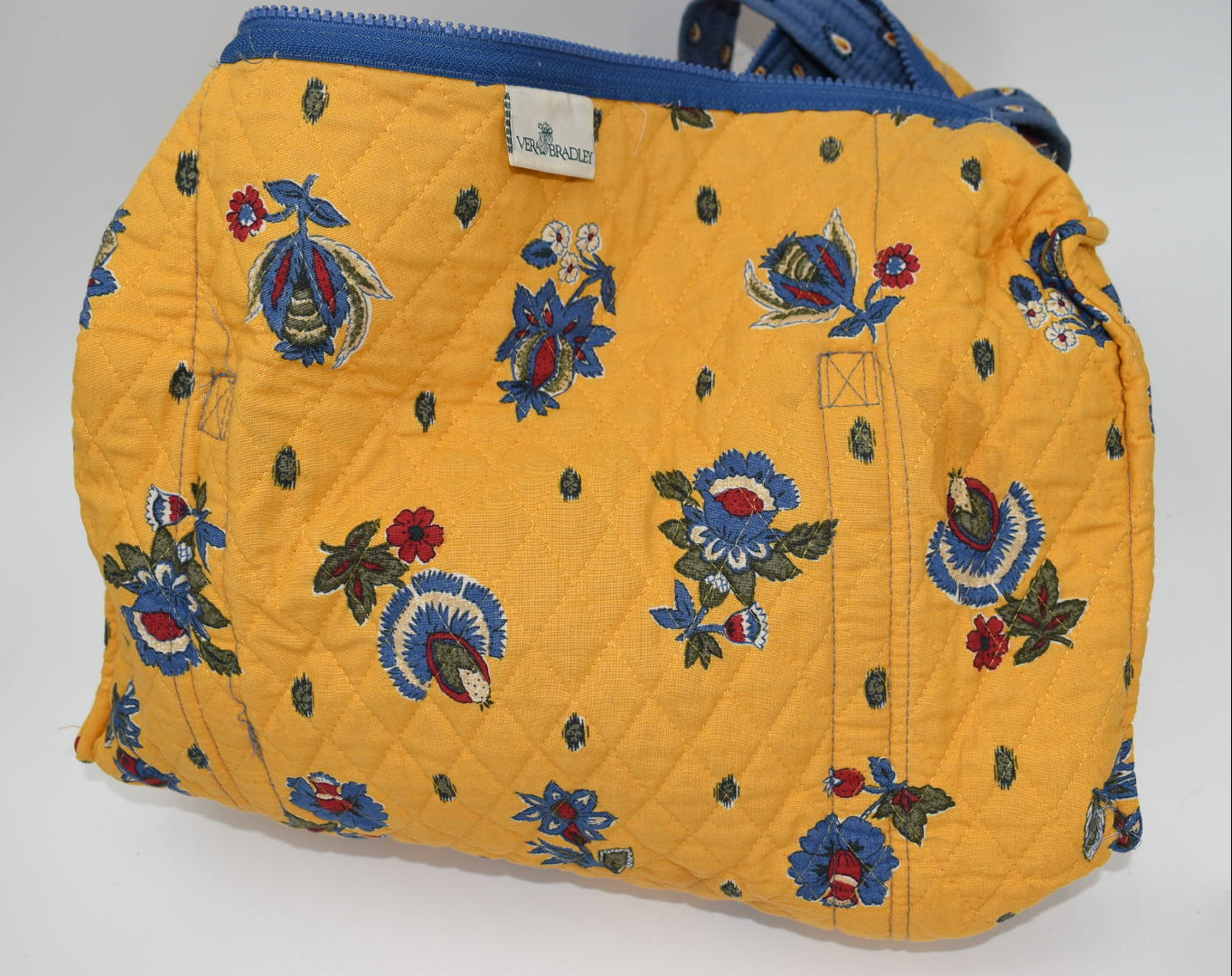 Vintage Vera Bradley Medium Duffel Bag in "French Blue" Pattern