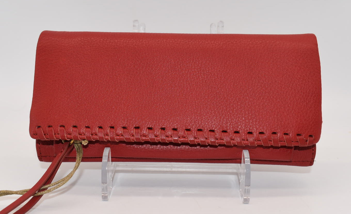 HOBO INTL Leather Wade Wallet in Scarlet Red