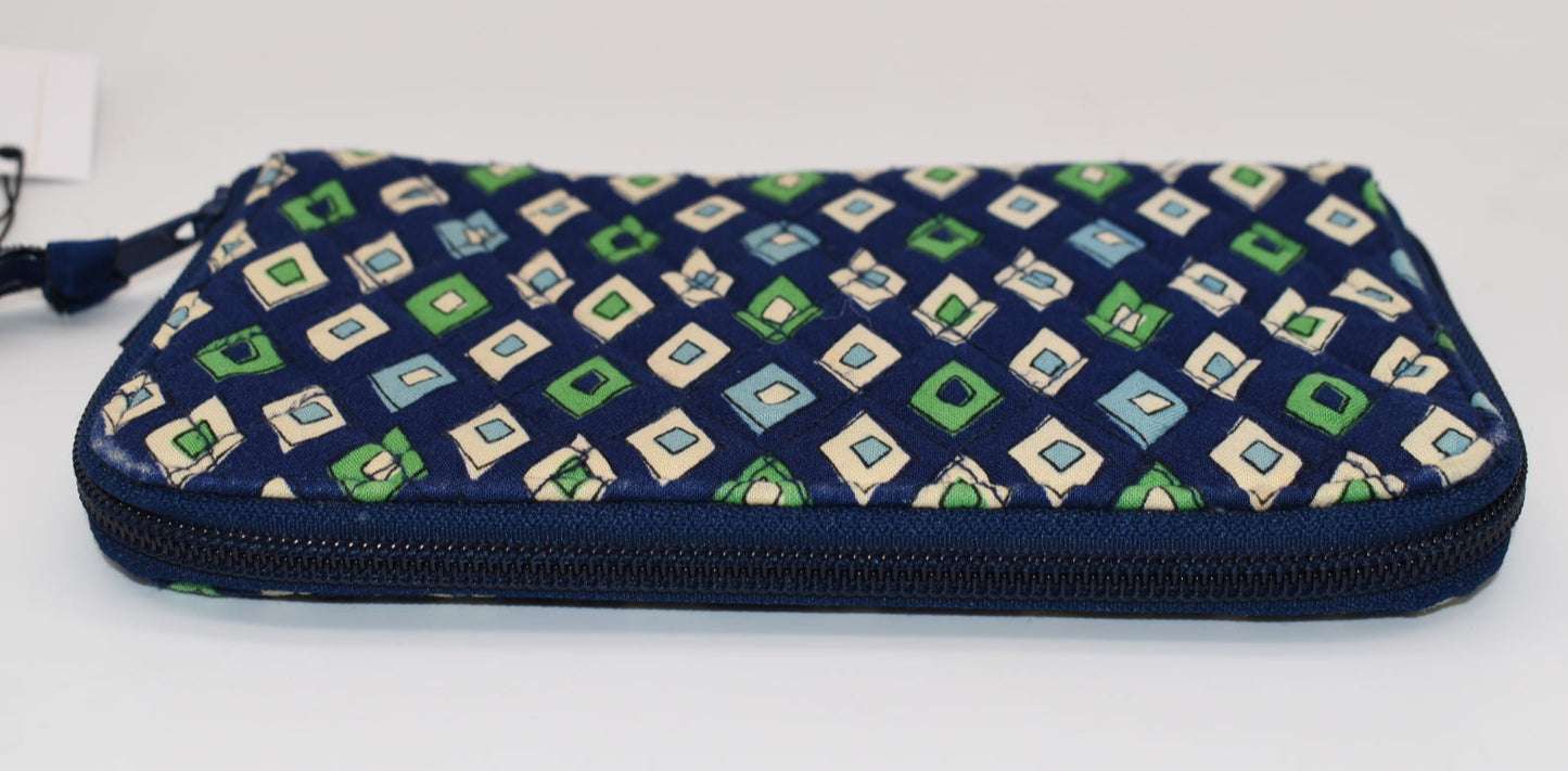 Vera Bradley Zip Around Wallet in "Mediterranean Blue" Pattern
