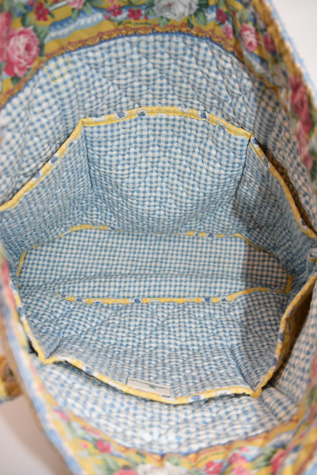 Vintage Vera Bradley Large Vera Tote Bag in "Elizabeth-1997" Pattern