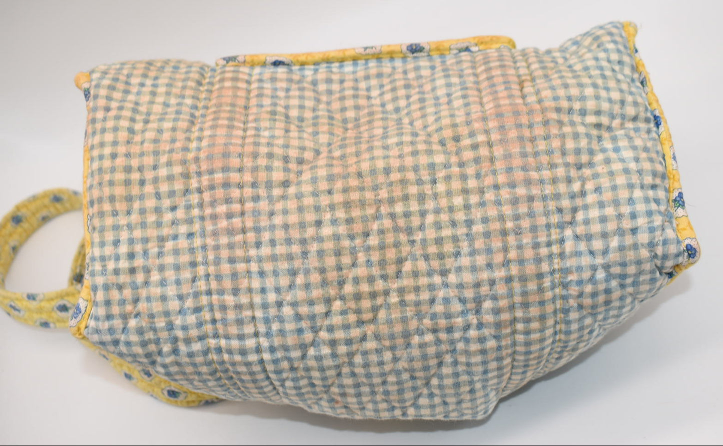 Vintage Vera Bradley Barrel Shoulder Bag in "Elizabeth-1997" Pattern