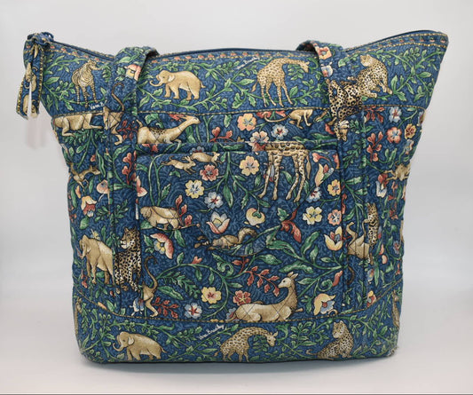 Vintage Vera Bradley Villager Tote Bag in "Animal Kingdom -2000" Pattern