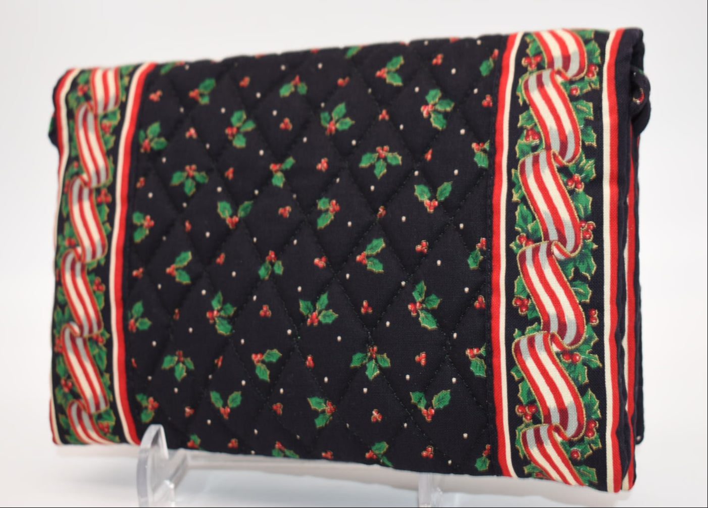 Vintage Vera Bradley Elite Crossbody Bag in "Holly & Ribbons" Pattern