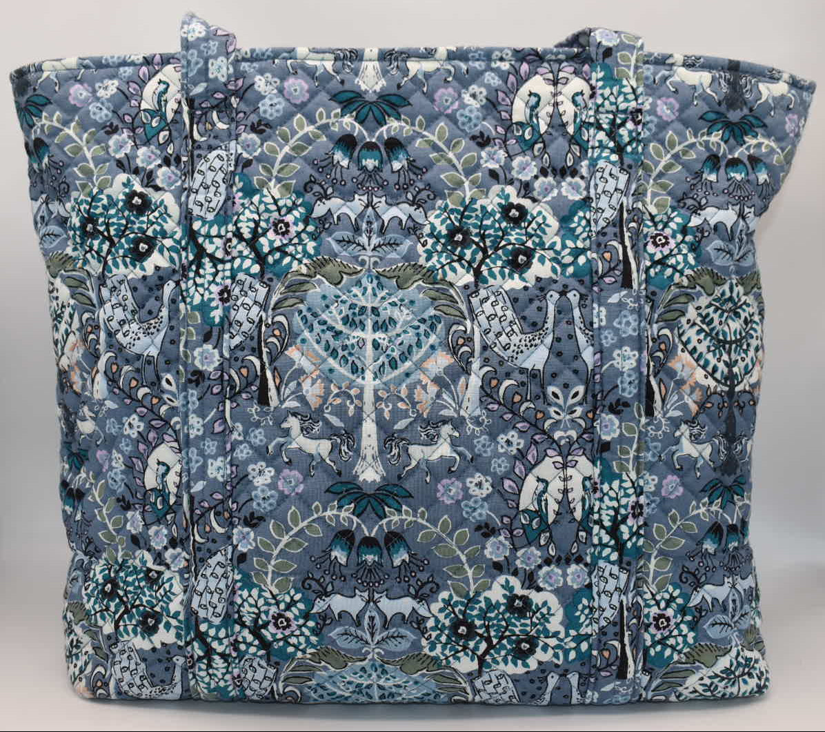 Vera Bradley Large Vera Tote Bag in "Enchantment Blue" Pattern