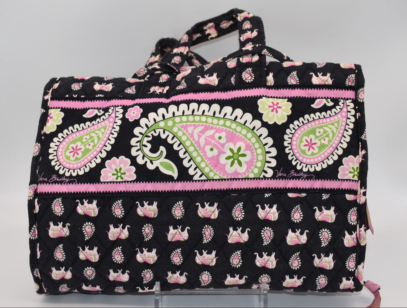 Vera Bradley Travel Cosmetic & Toiletry Organizer in "Pink Elephants" Pattern