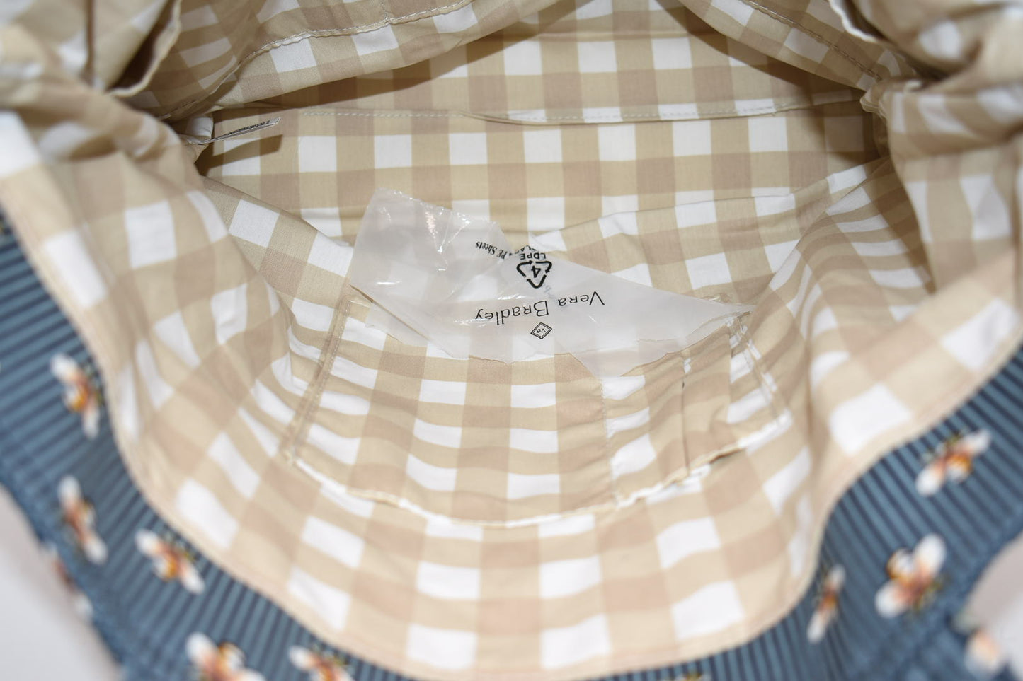 Vera Bradley Quilted Cotton Tote Bag in "Bee Navy" Pattern