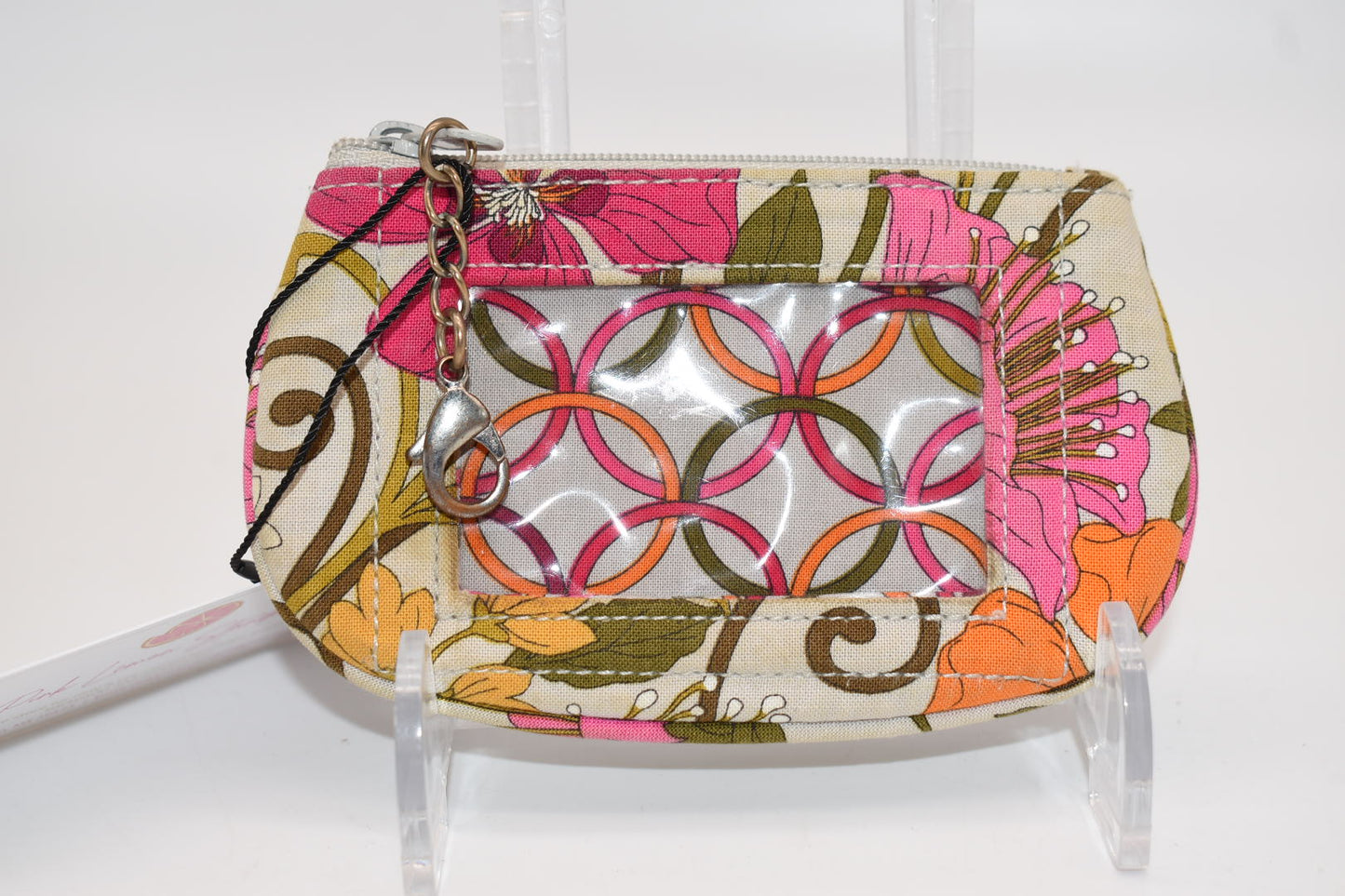 Vera Bradley Clip Zip ID Case in "Tea Garden" Pattern