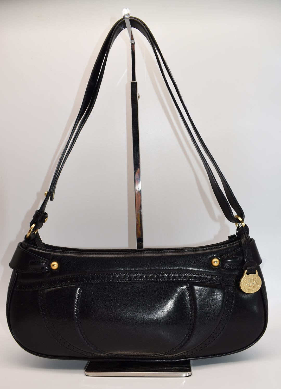 Vintage Brahmin Smooth Leather Convertible Shoulder Bag in Black