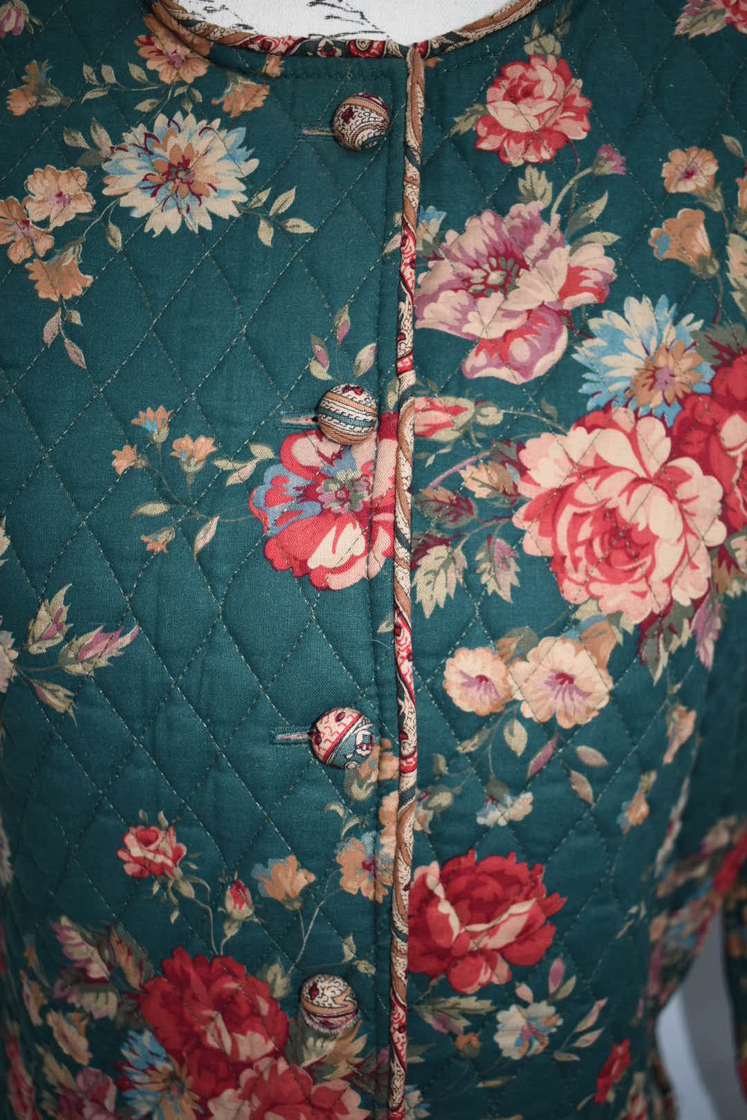 Vintage Vera Bradley Large Cropped Jacket in "Greenbriar- 1987" Pattern