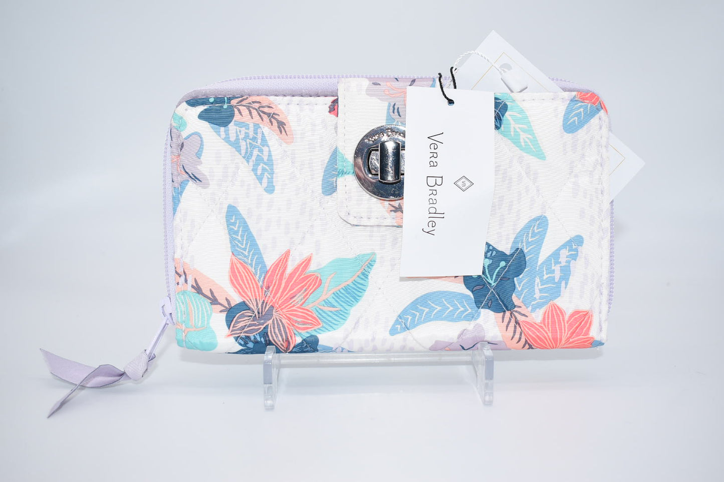 Vera Bradley Ultralight RFID Turnlock Wallet in Tropical Floral Pattern