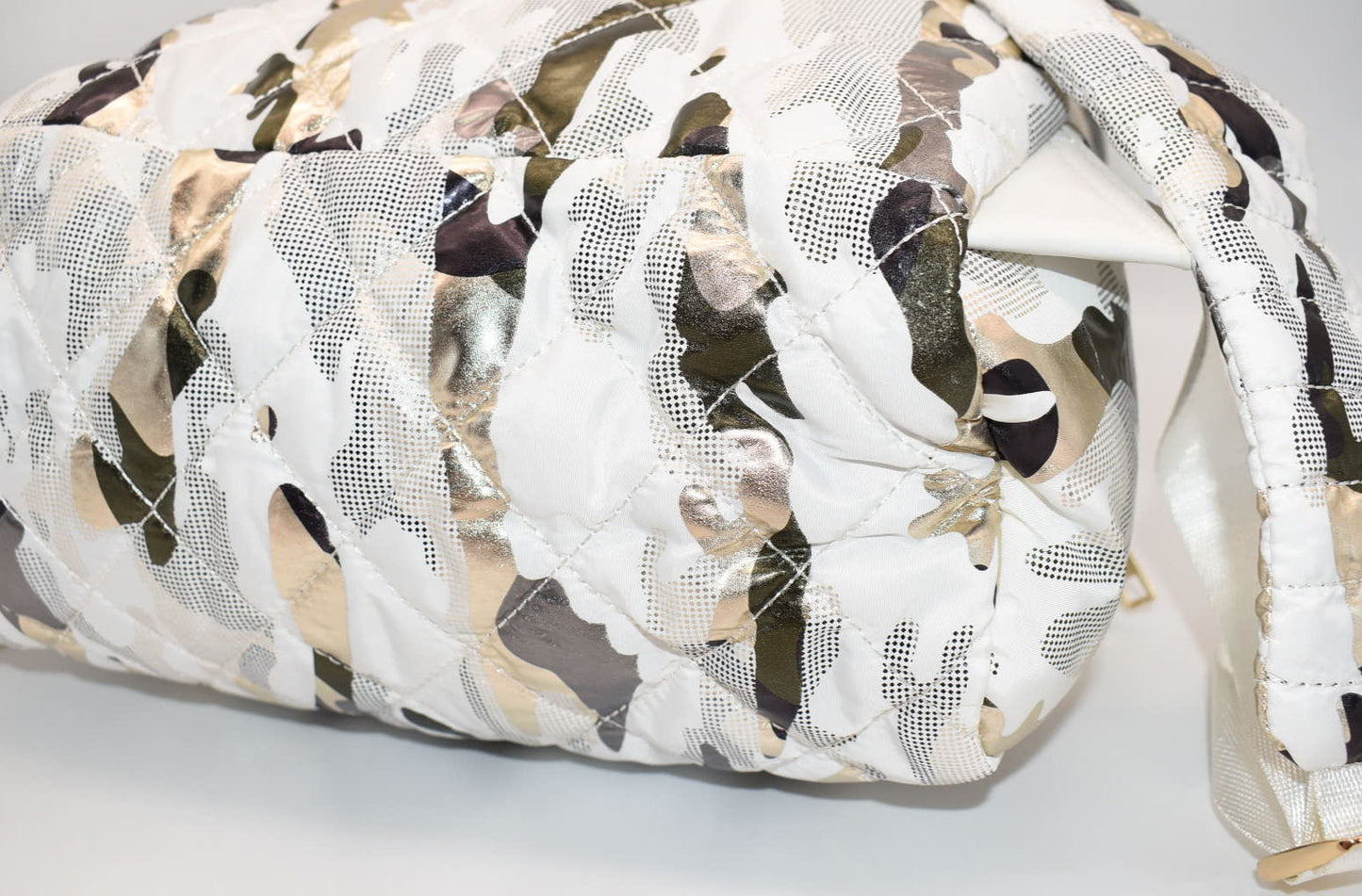 Sol and Selene Nylon Quilted Backpack in White