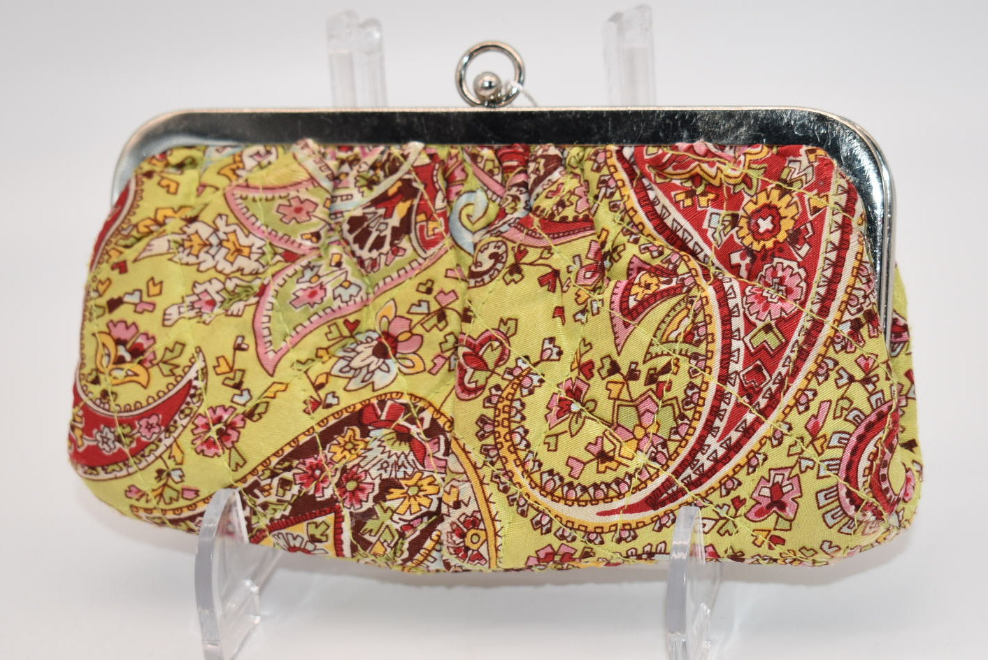 Vera Bradley Kisslock Clutch in "Pistachio Paisley" Pattern