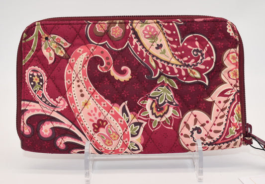 Vera Bradley Zip Around Wallet in "Piccadilly Plum" Pattern
