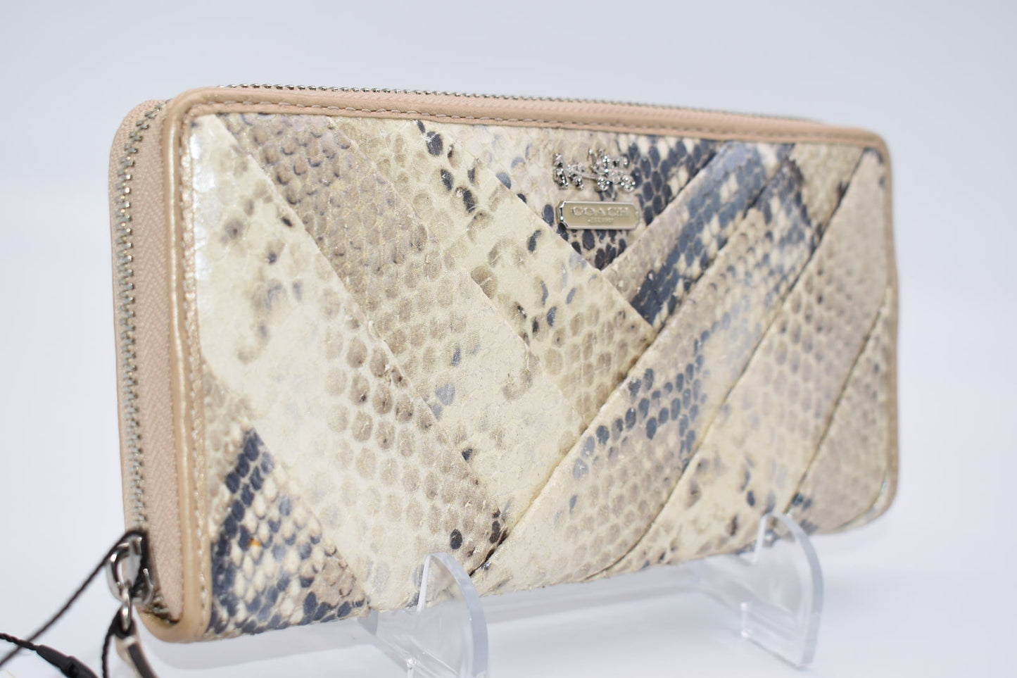 Coach Leather Python Embossed Wallet