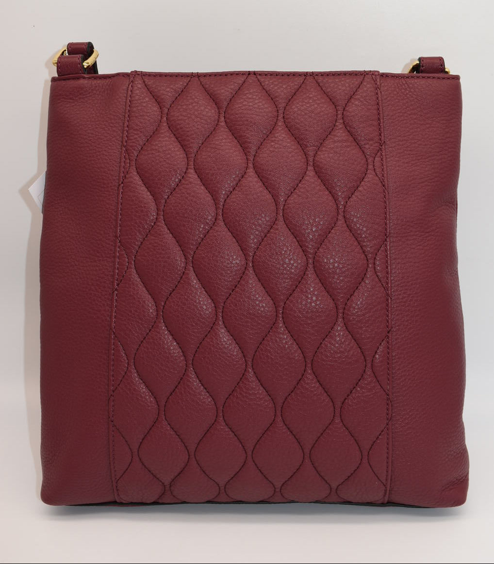 Vera Bradley Quilted Leather Molly Crossbody Bag in "Claret" Color