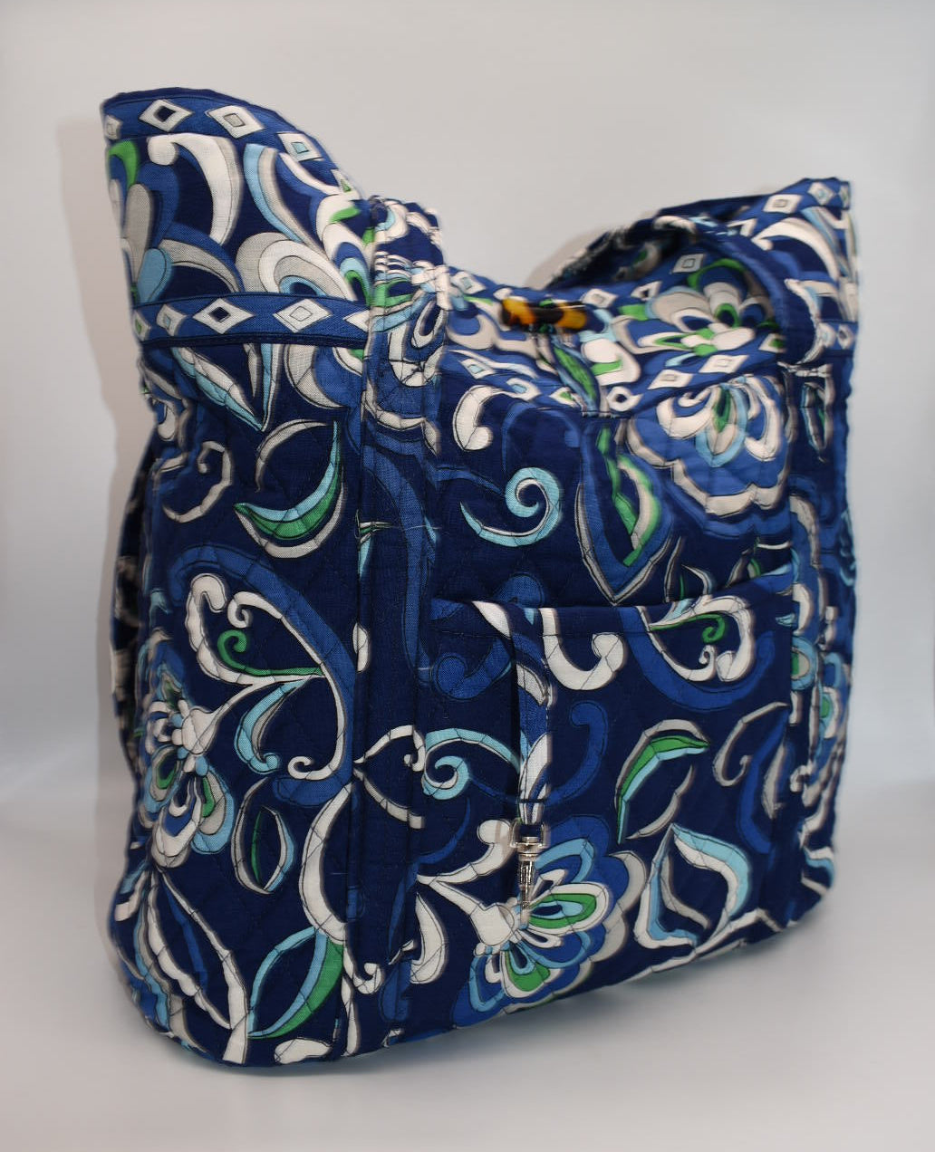 Vera Bradley Large Vera Tote Bag in "Mediterranean Blue" Pattern