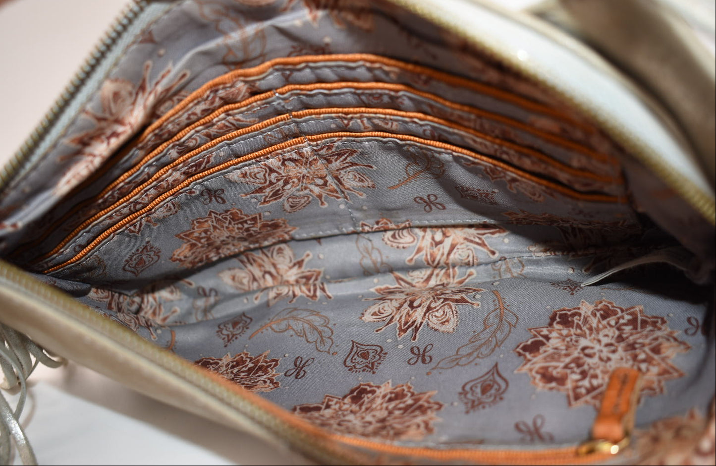 HOBO INTL Sable Whipstitch Tassel Wristlet in Granite Gray Leather