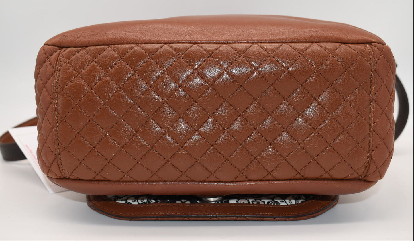 Vera Bradley Carson Leather Crossbody Shoulder Bag in Cognac Brown