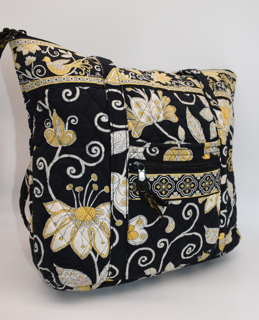 Vera Bradley Villager Tote Bag in "Yellow Bird" Pattern
