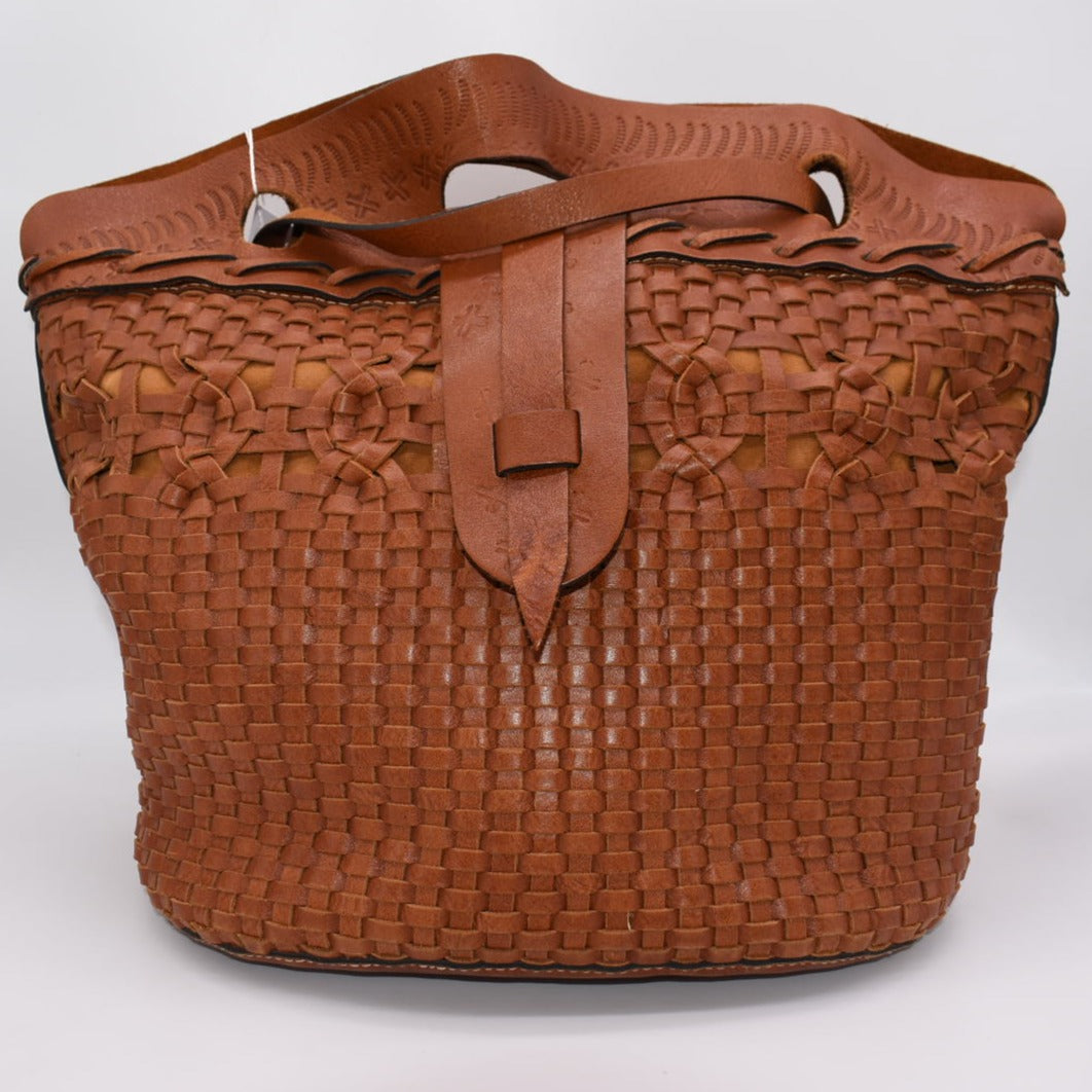 Patricia Nash Large Leather Weaved Shoulder Bag