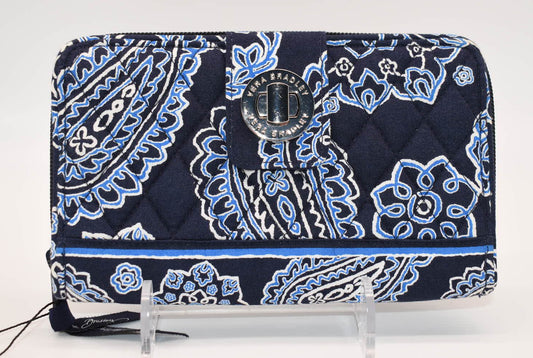 Vera Bradley Turnlock Wallet in "Blue Bandana" Pattern