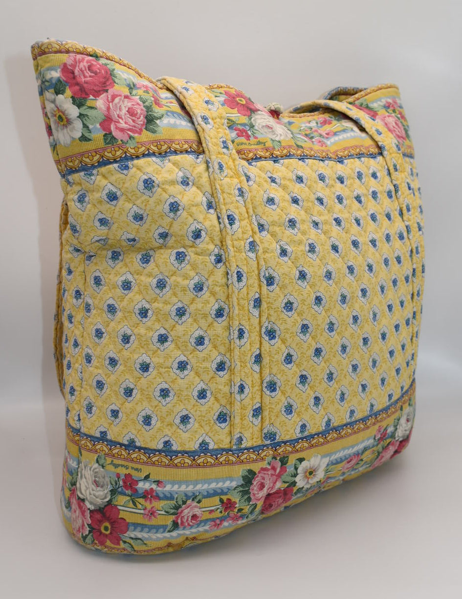 Vintage Vera Bradley Large Vera Tote Bag in "Elizabeth-1997" Pattern