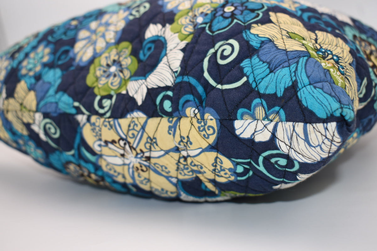 Vera Bradley Large Curvy Tote Bag in "Mod Floral Blue" Pattern