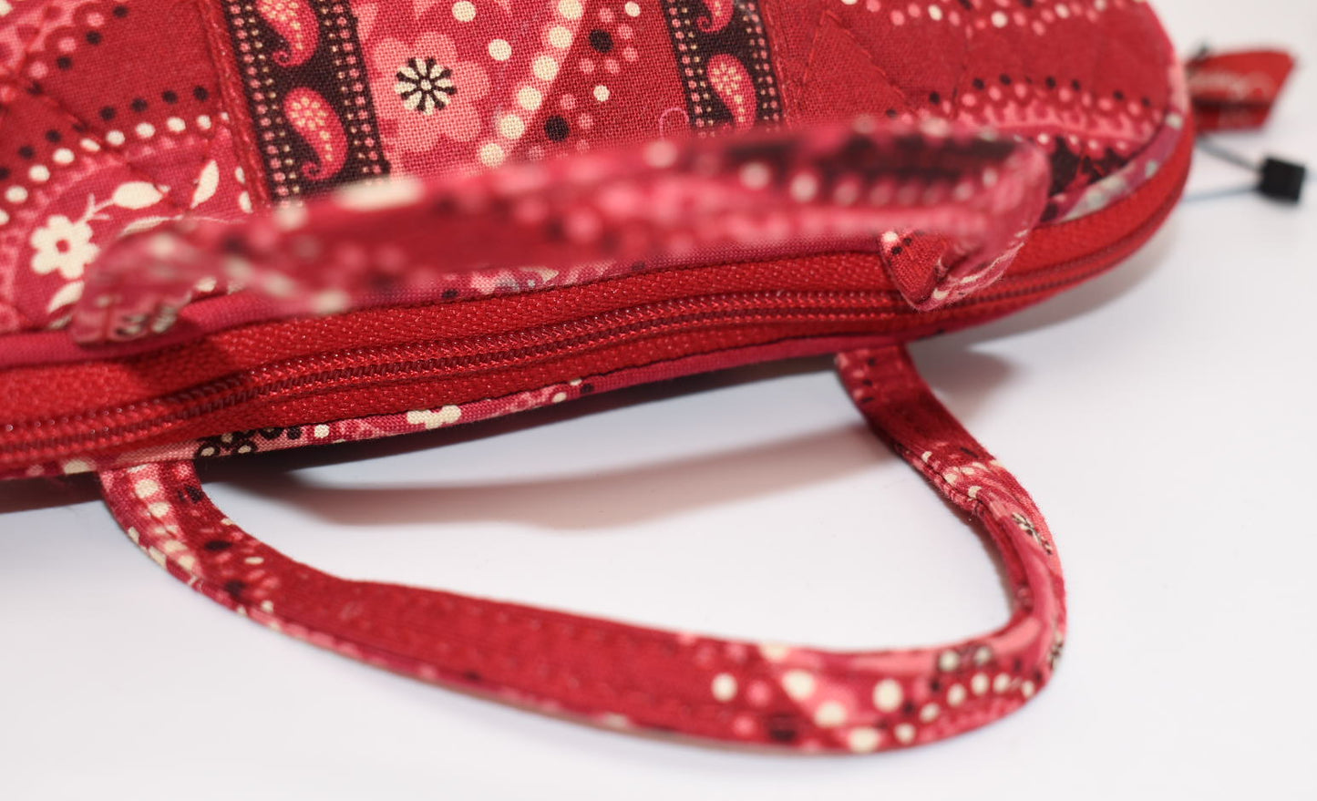 Vera Bradley Quilted Cosmetic Bag in "Mesa Red Paisley" Pattern