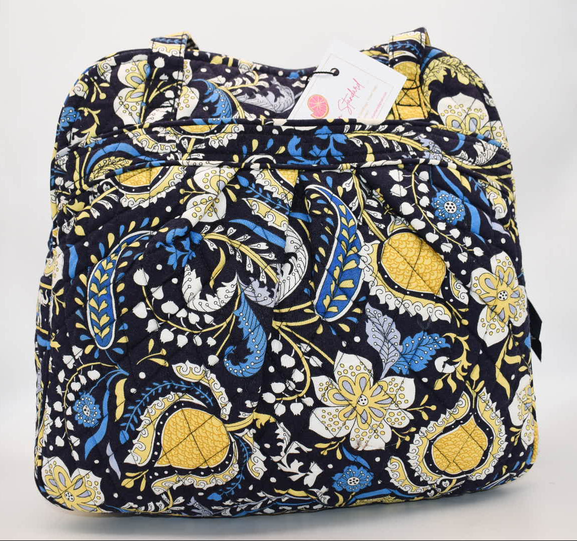 Vera Bradley Sweet Pleat Zip Tote Bag in "Ellie Blue" Pattern