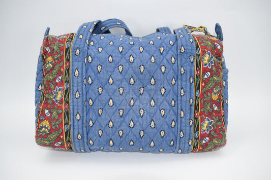 Vera Bradley Small Duffel Bag in "French Blue 1999" Pattern