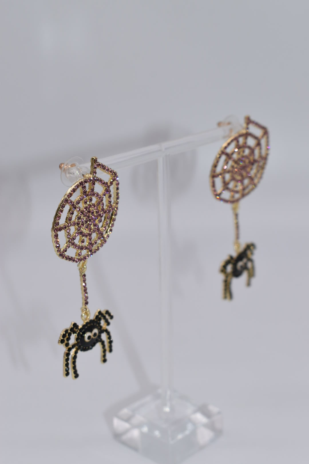 Statement Earrings: Wonderful Web & Shiny Spider Rhinestone Earrings