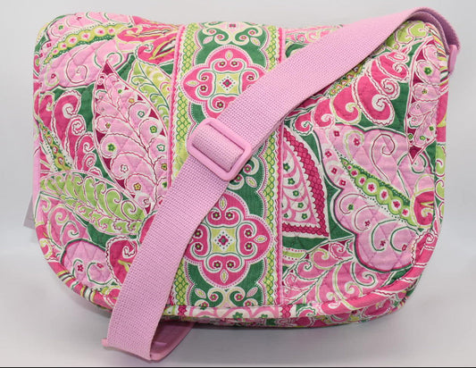 Vera Bradley Messenger Crossbody Bag in "Pinwheel Pink" Pattern