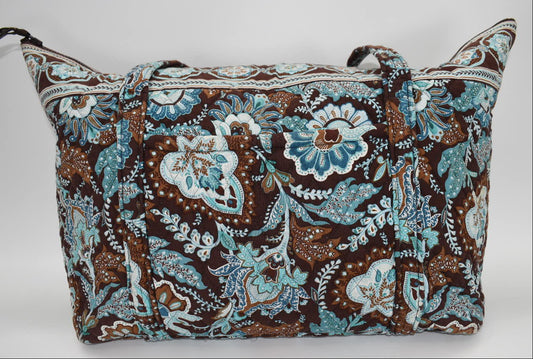 Vera Bradley Miller Travel Tote Bag in  "Java Blue" Pattern