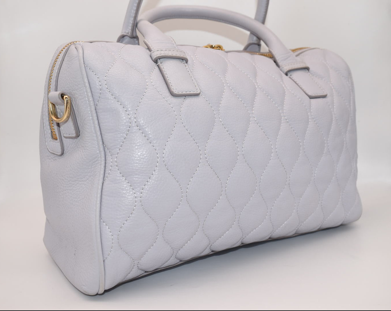 Vera Bradley Quilted Leather Marlo Satchel Bag in Ice Blue