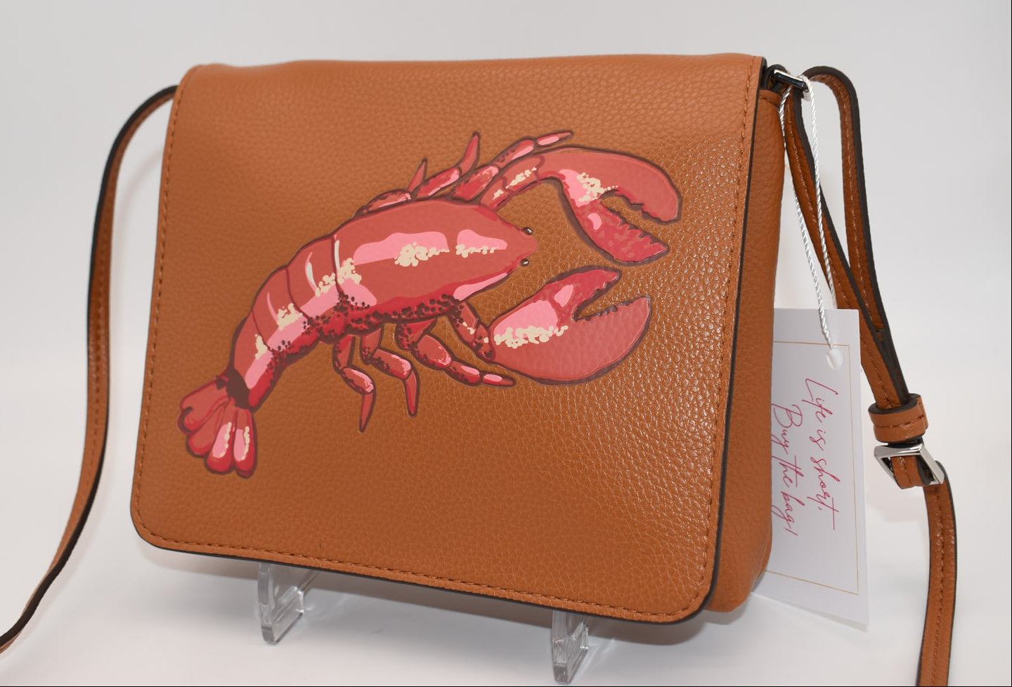 Vera Bradley Small Flap Hipster Crossbody Bag in "Lobster on Roasted Pecan"