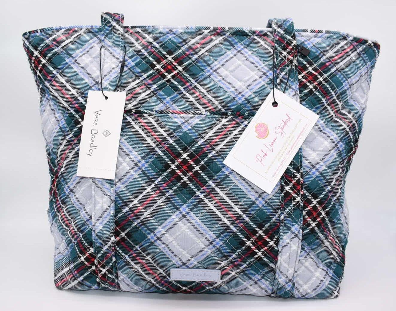 Vera Bradley Small Vera Tote Bag in "Snowy Plaid" Pattern