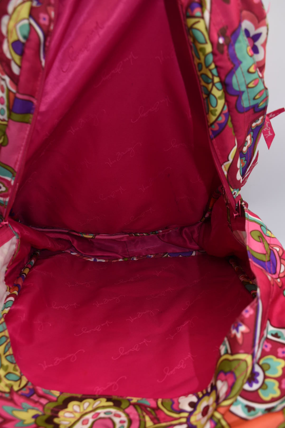 Vera Bradley XL Lighten Up Campus Backpack in "Pink Swirls" Pattern