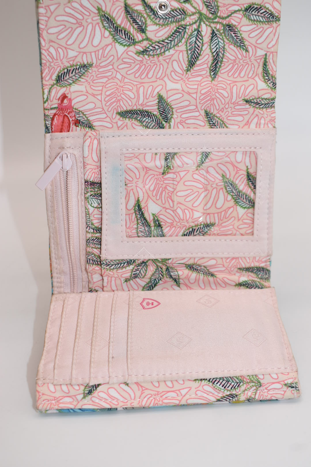 Vera Bradley RFID Riley Compact Wallet in "Rain Forest Canopy" Pattern